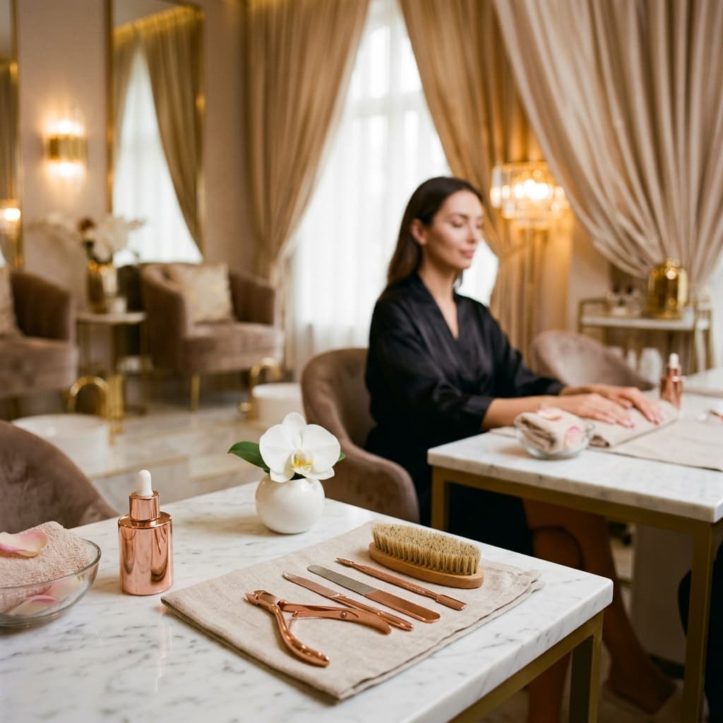 NakhRangile Luxury Nail Salon Interior Decor